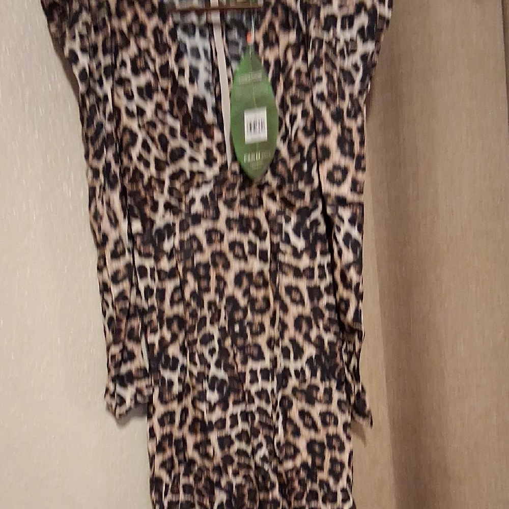 FARM Rio Animal Print Long Sleeve Dress